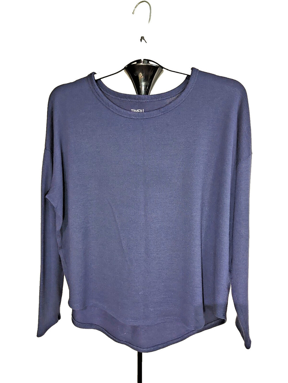 Time and Tru Womens XL Knit Navy Blue Sweater Warm Fall Winter Scoop Formal 0222